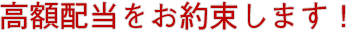 高額配当をお約束します!